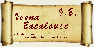 Vesna Batalović vizit kartica